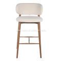 Italian minimalist bar chair white fabric bar stool